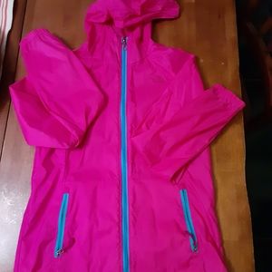 The North Face  Medium hot pink and aqua wind breaker jacket